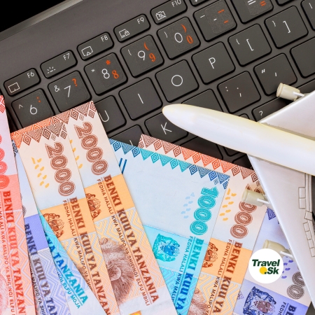 Tanzánske šilingy a doláre na Zanzibare